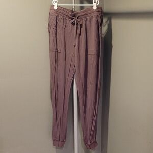 Splendid Women's Joggers Rayon Soft Lounge Elastic Waist Pants, Size L, Brown